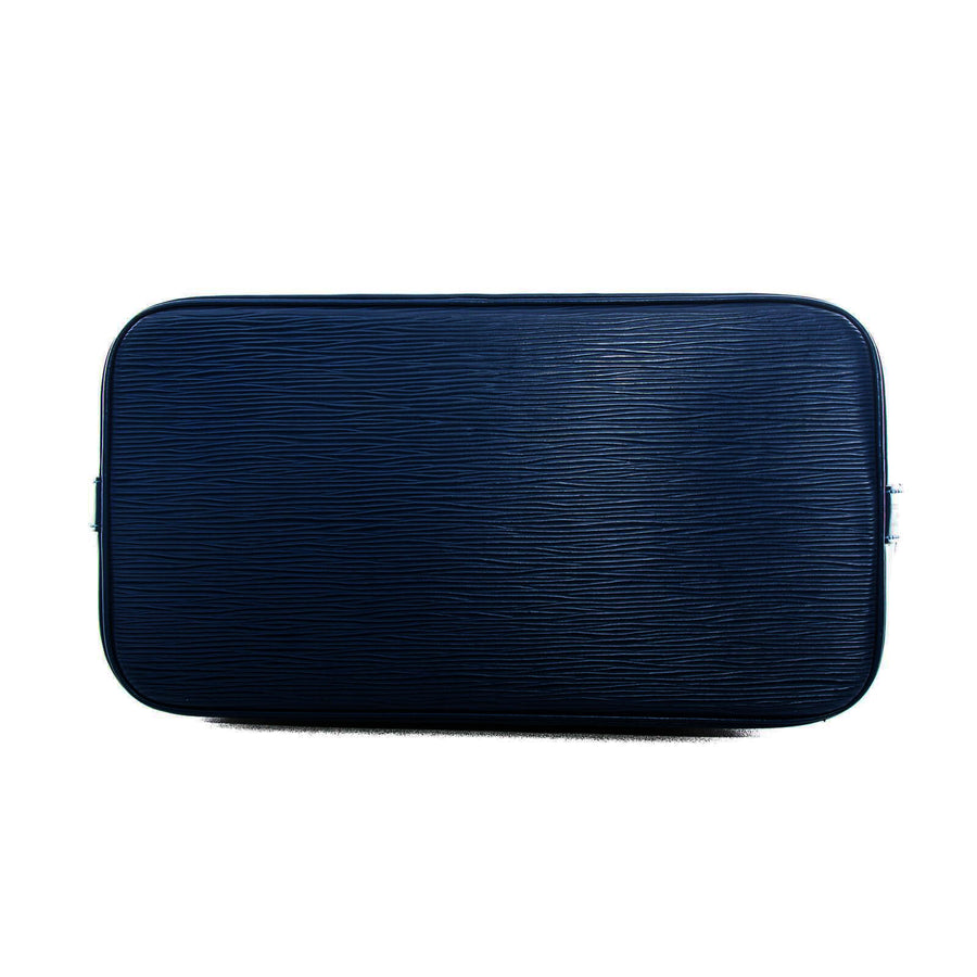 Meghan Epi Leather Top Handle Bag with Padlock - Dark Blue
