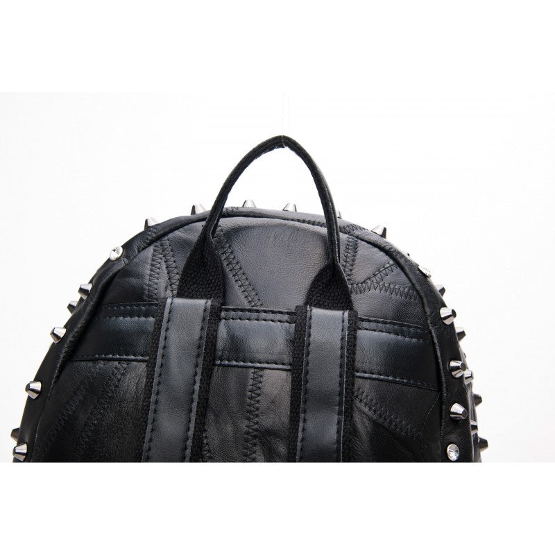 Nicky Skull Studded Lambskin Leather Backpack - Black