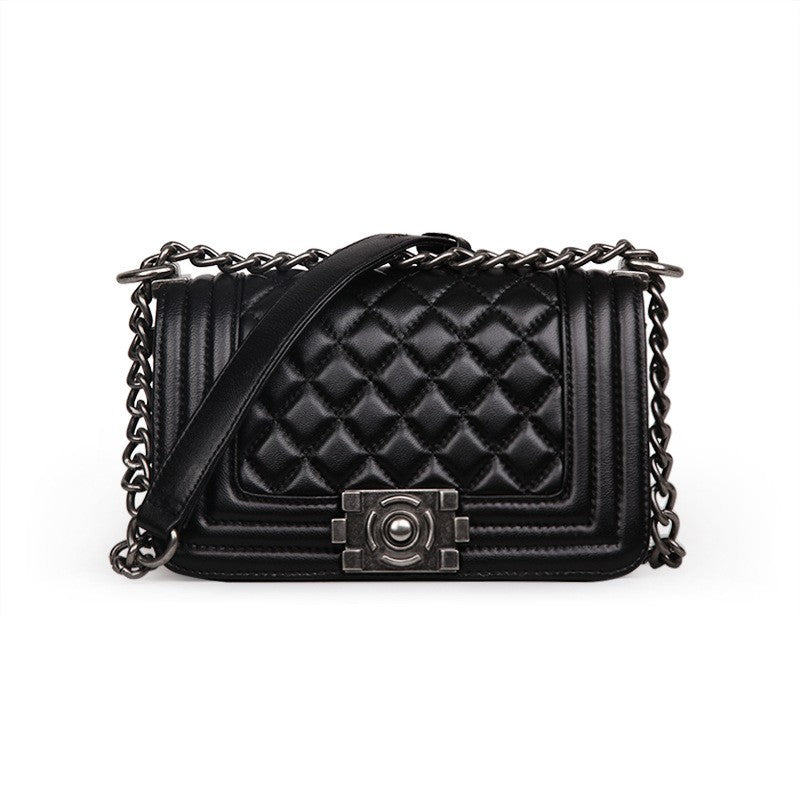 Rose Quilted Lambskin Leather Shoulder Bag with Chain