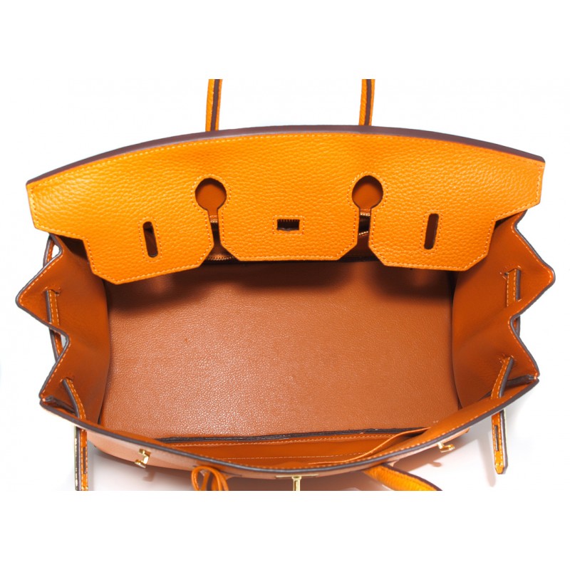 Victoria leather handbag Hermès Orange in Leather - 19708486
